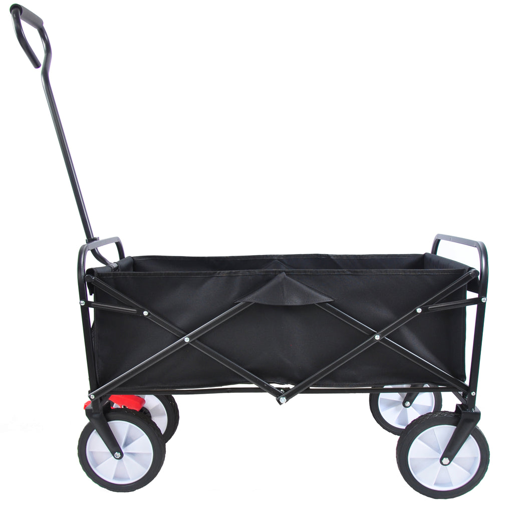 Leoglint Garden cart Folding Wagon Garden Shopping Beach Cart (black)