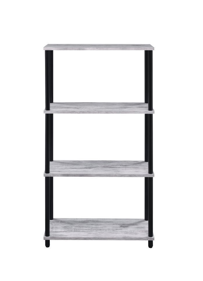 Leoglint ACME Nypho Bookshelf, Antique White & Black Finish 92737