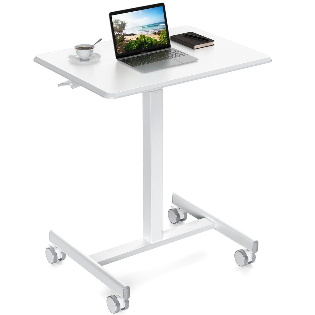 Leoglint Sweetcrispy Small Mobile Rolling Standing Office Desk Rolling Desk Laptop Computer Cart for Home