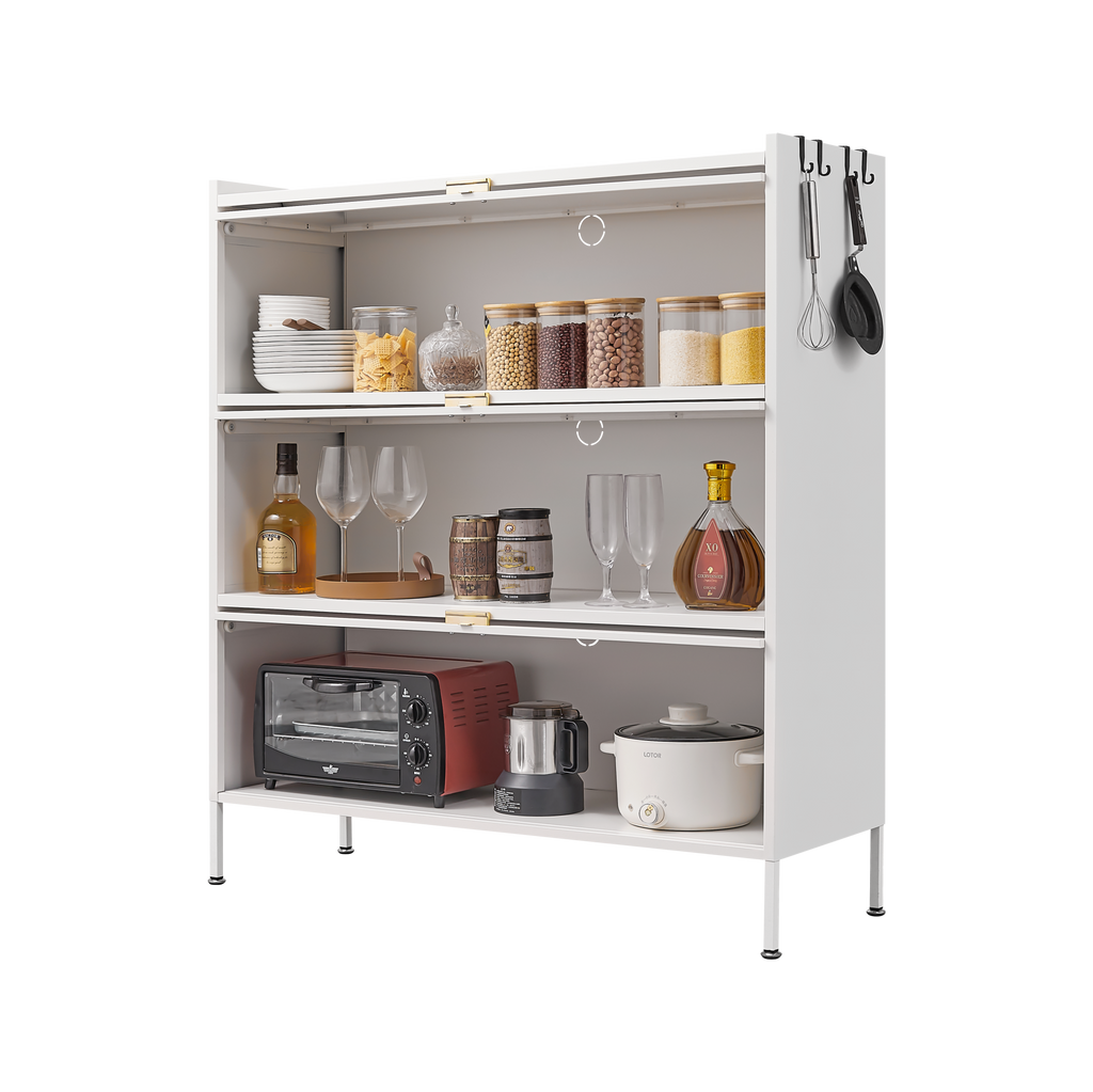 Leoglint Sideboard 3 Tier Pantry Storage Cabinet Baker Racks for Kitchen with Storage Kitchen Pantry Storage Cabinet Microwave Rack Storage Rack