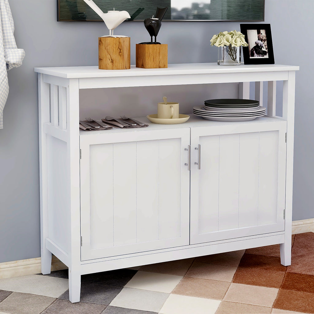 Leoglint Kitchen storage sideboard and buffet server cabinet-White