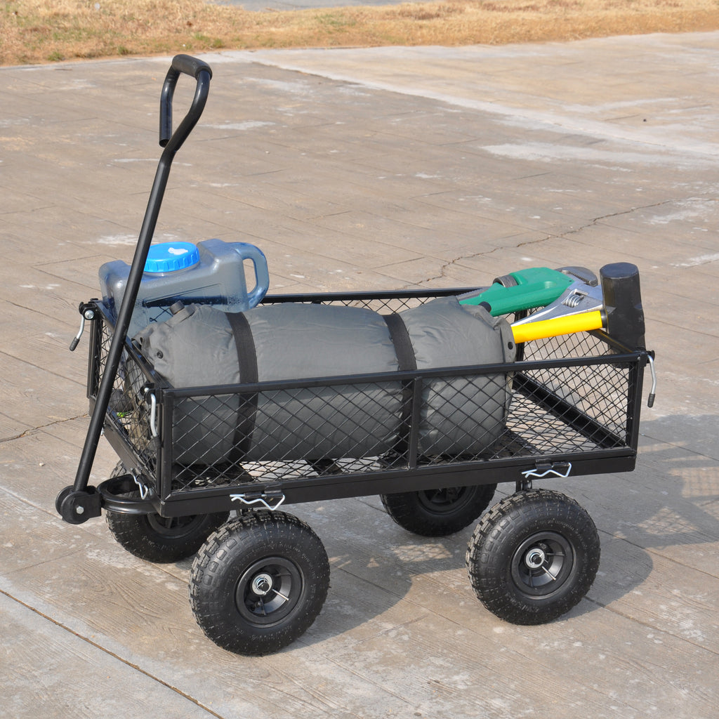 Leoglint Wagon Cart Garden cart trucks make it easier to transport firewood TC1840BKG