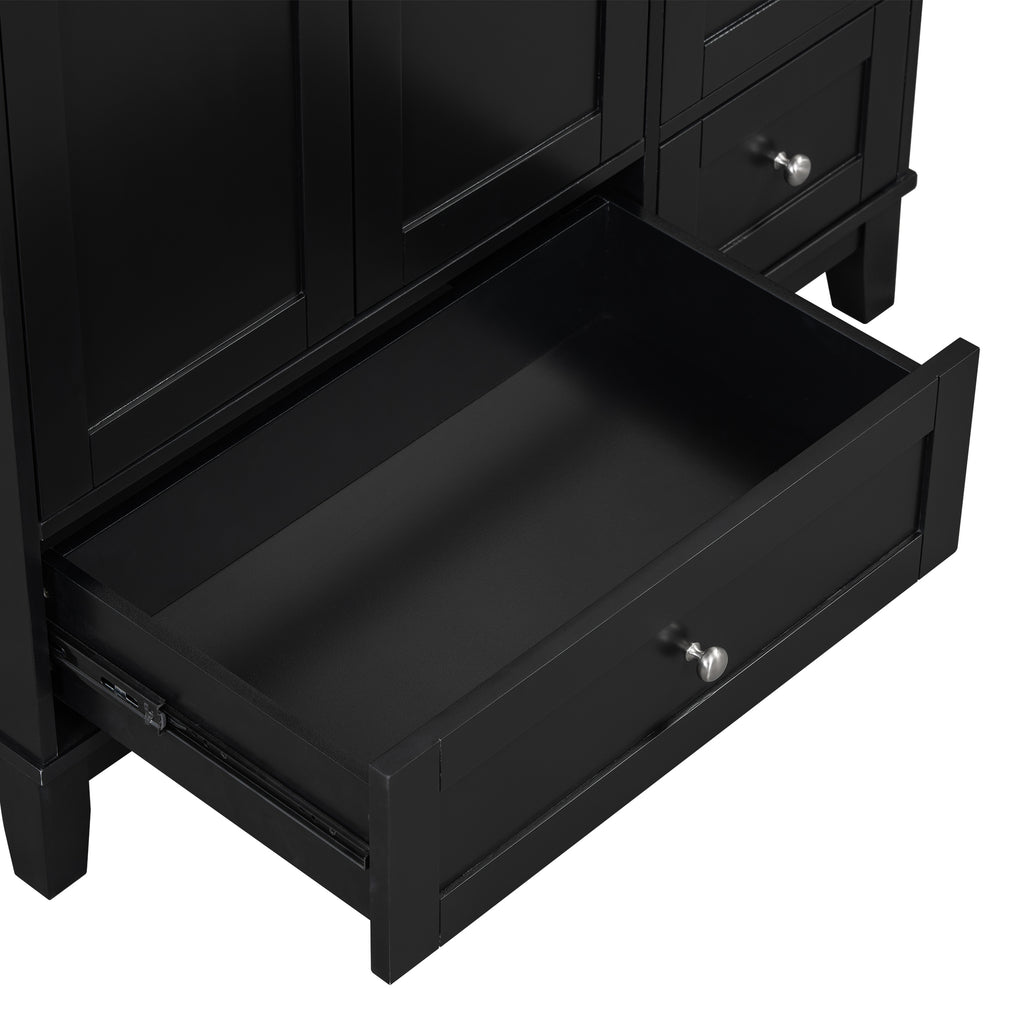 Leoglint [Cabinet Only] 36" Bathroom Vanity-Black (Sink not included)