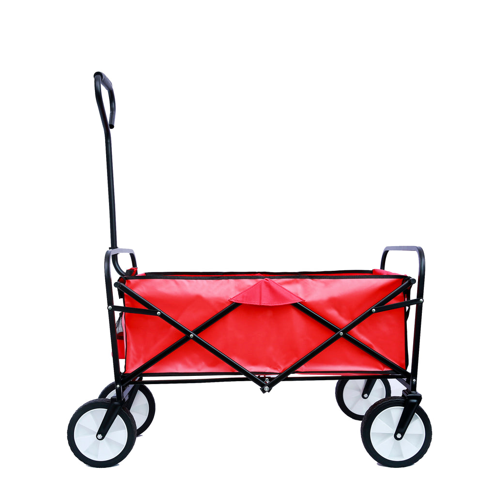 Leoglint Garden cart Folding Wagon Garden Shopping Beach Cart (Red)