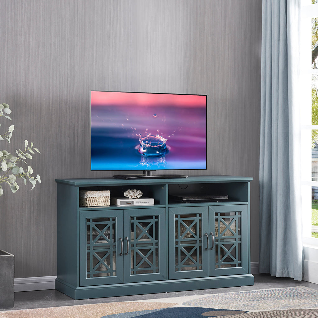 Leoglint TV Stand, Buffet Sideboard Console Table, Dark Teal