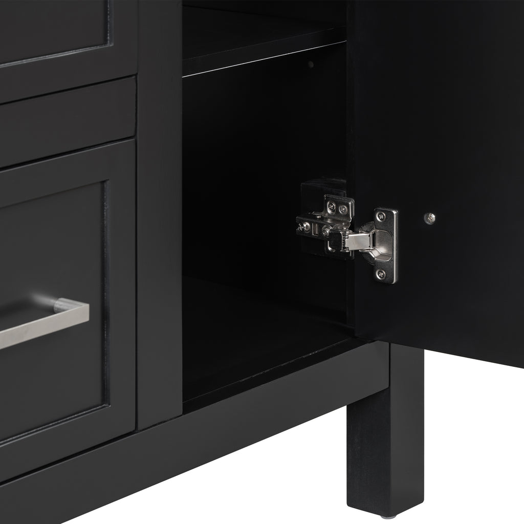 Leoglint [Cabinet Only] 36" Black Bathroom Vanity(Sink not included)