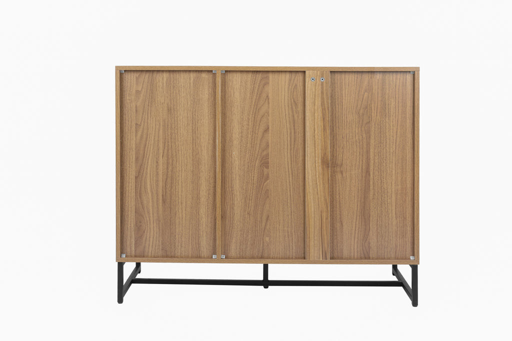 Leoglint Storage Cabinet with Glass Door, Sideboard Buffet Cabinet for Kitchen,Dining Room, Walnutcolor