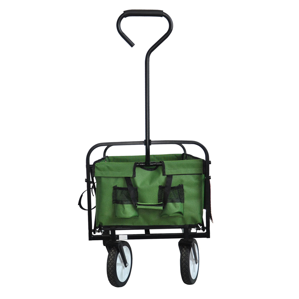 Leoglint Garden cart Folding Wagon Garden Shopping Beach Cart (Green)