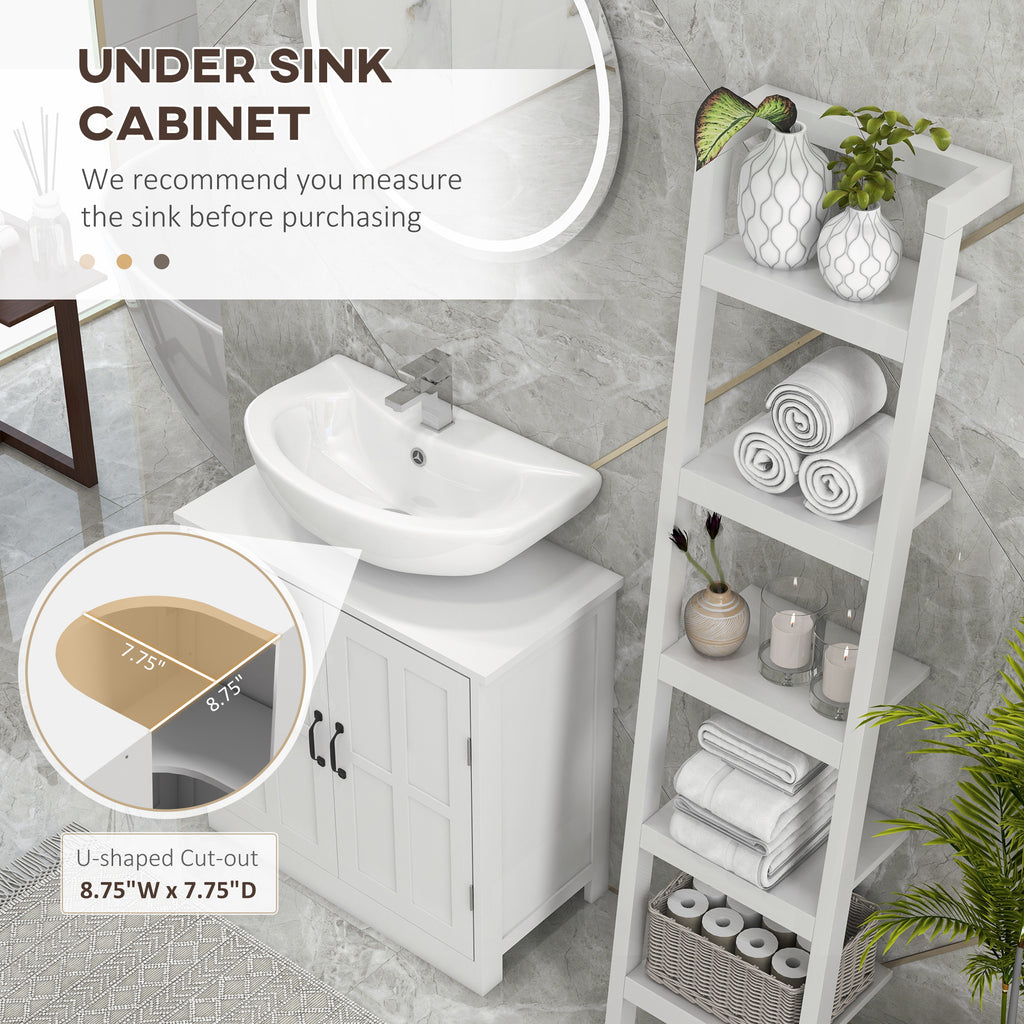 Leoglint Bathroom Vanity Sink Cabinet, Pedestal Sink Cabinet with Adjustable Shelf, White