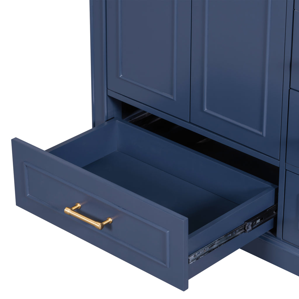 Leoglint [Cabinet Only] 36" Blue Traditional Bathroom Vanity(Sink not included)