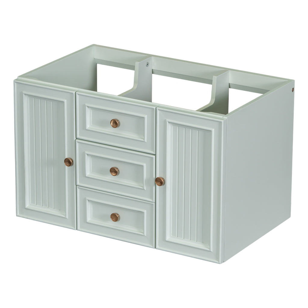 Leoglint 30" Wall Mounted Bathroom Vanity without Sink, Cabinet Base Only, Functional Drawer, Green