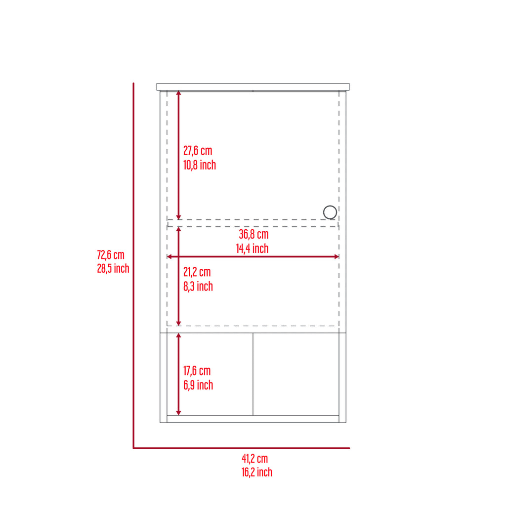 Leoglint Medicine Cabinet Porto, Two Internal Shelves, Light Oak / White Finish