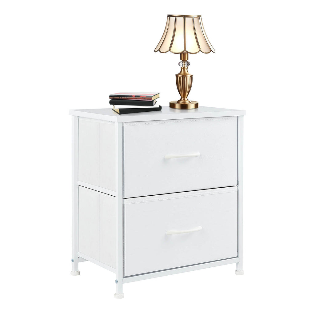 Leoglint Drawer Chest Drawers Dresser Chest of Drawers,Metal Frame and Wood Top,2bc,White