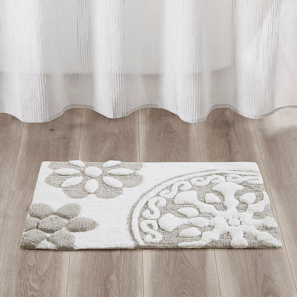 Leoglint Medallion Cotton Tufted Bath Rug