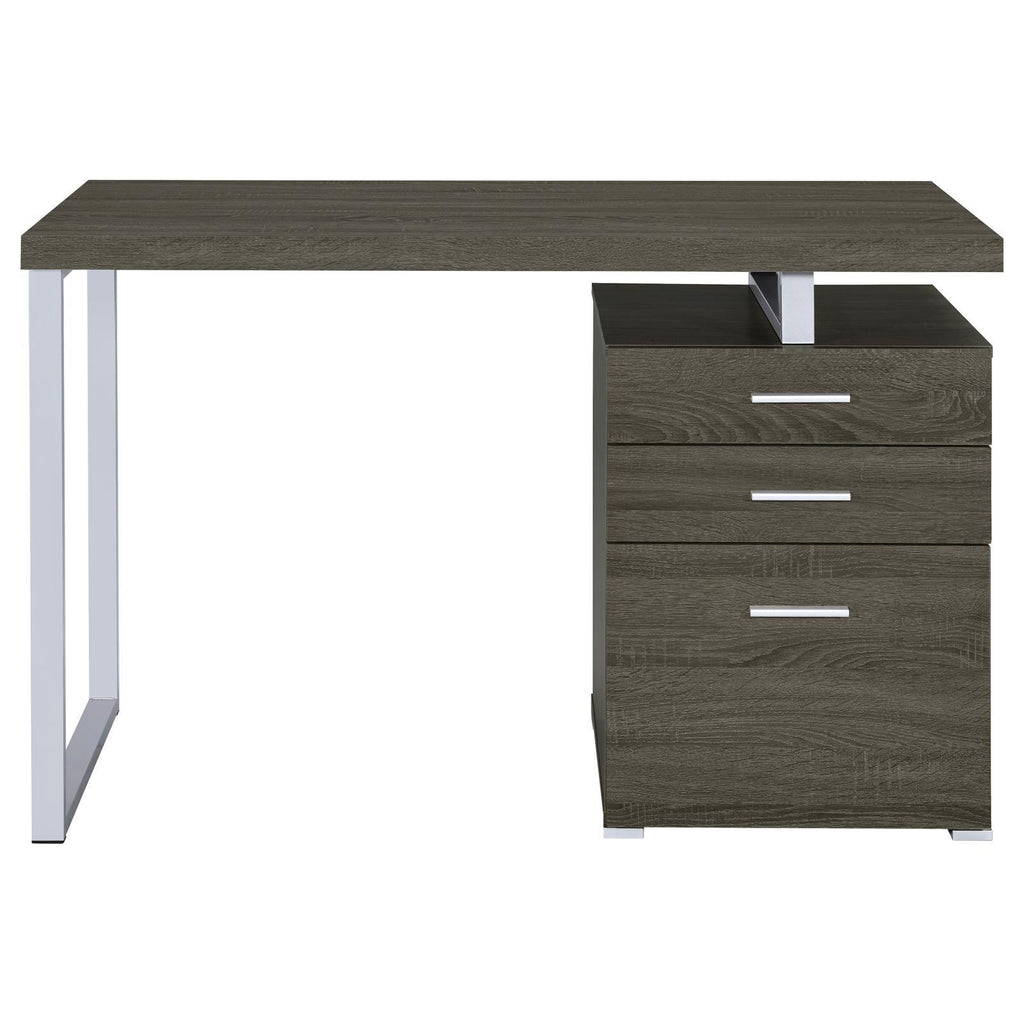 Leoglint Weathered Grey 3-drawer Reversible Office Desk