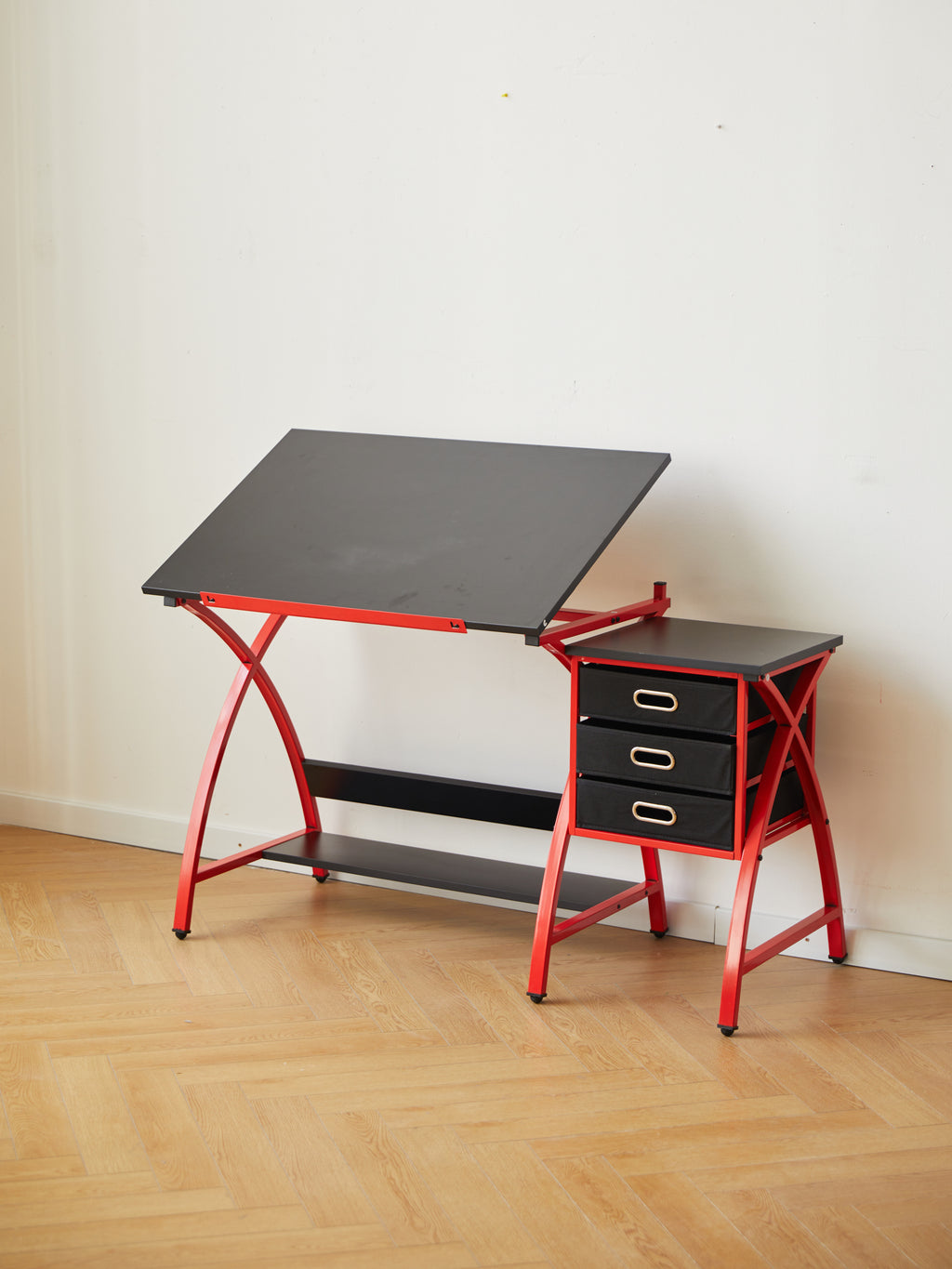 Leoglint Office desk drafting table red with stool