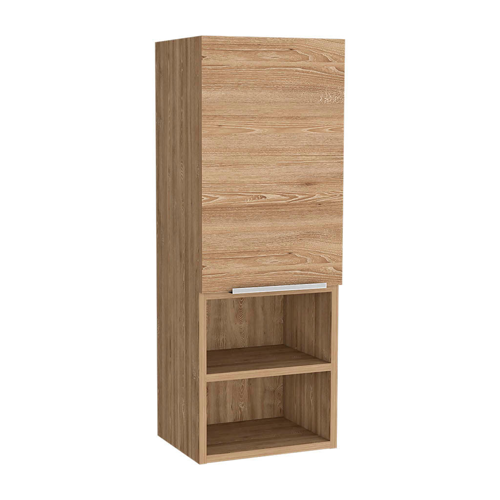 Leoglint Medicine 32H" Single Door Cabinet, Two Interior Shelves, Two External Shelves, Light Oak