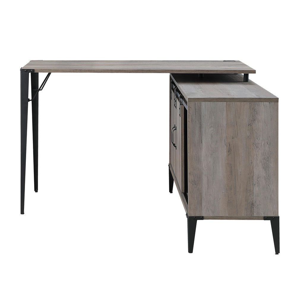 Leoglint ACME Zakwani Writing Office Desk, Gray Oak & Black Finish OF00009