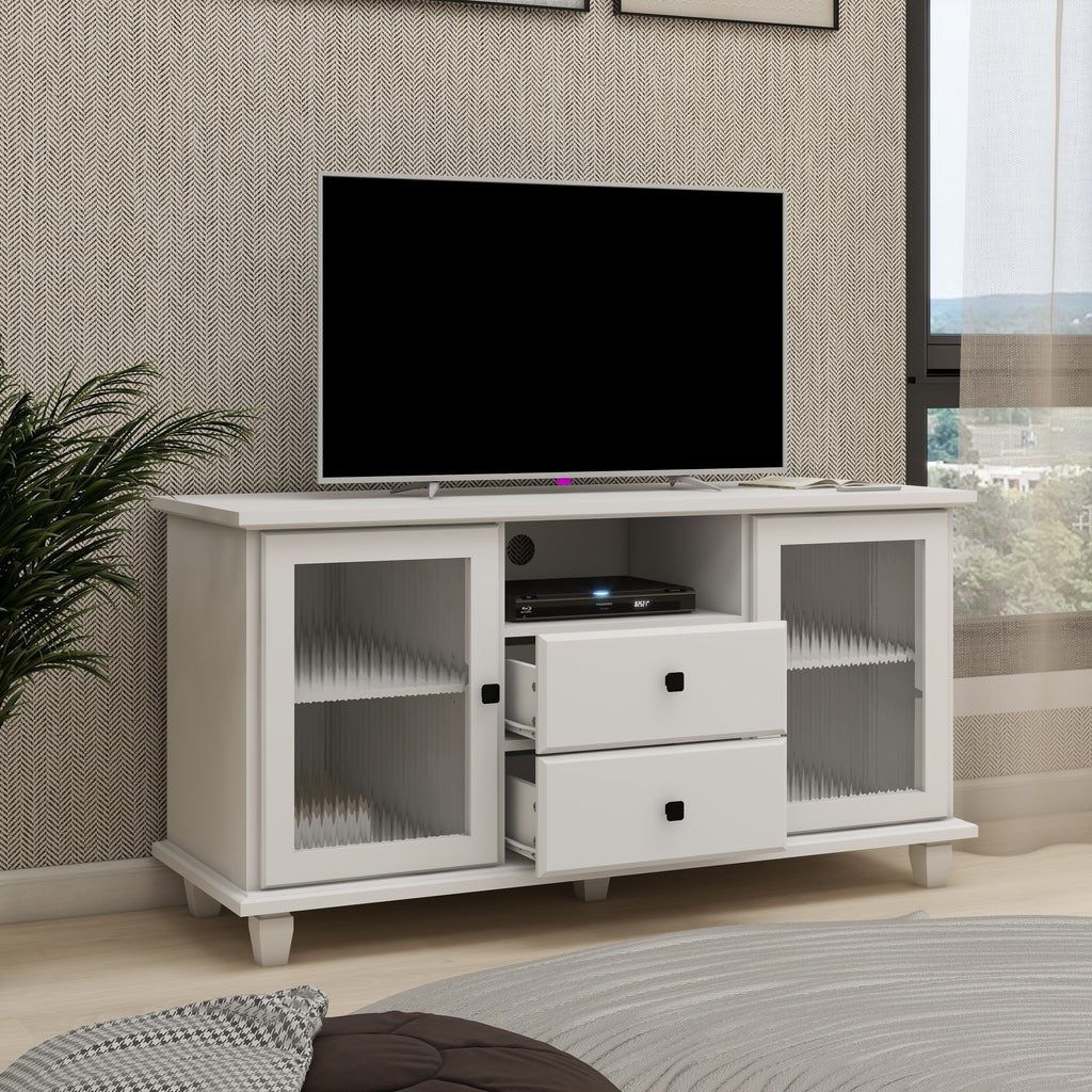 Leoglint Ultra white changhong glass TV Stand