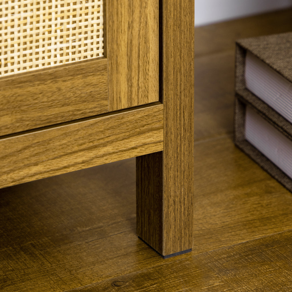 Leoglint Bookcase with Cabinet and Open Shelves, Tall Bookshelf, Walnut