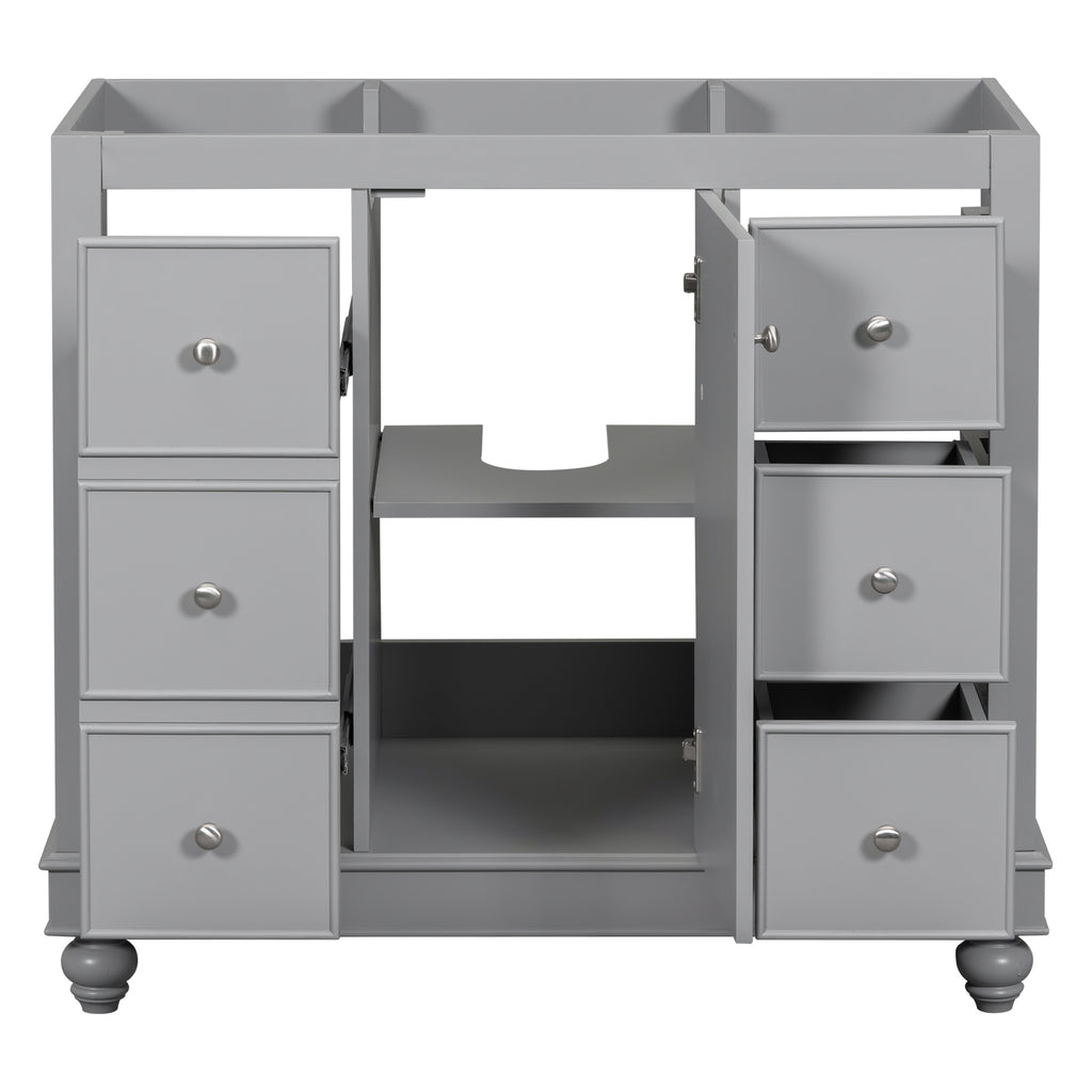 Leoglint [Cabinet Only] 36" Gray Bathroom vanity(Sink not included)