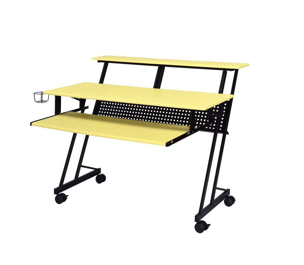 Leoglint ACME Suitor Computer Office Desk, Yellow & Black 92904