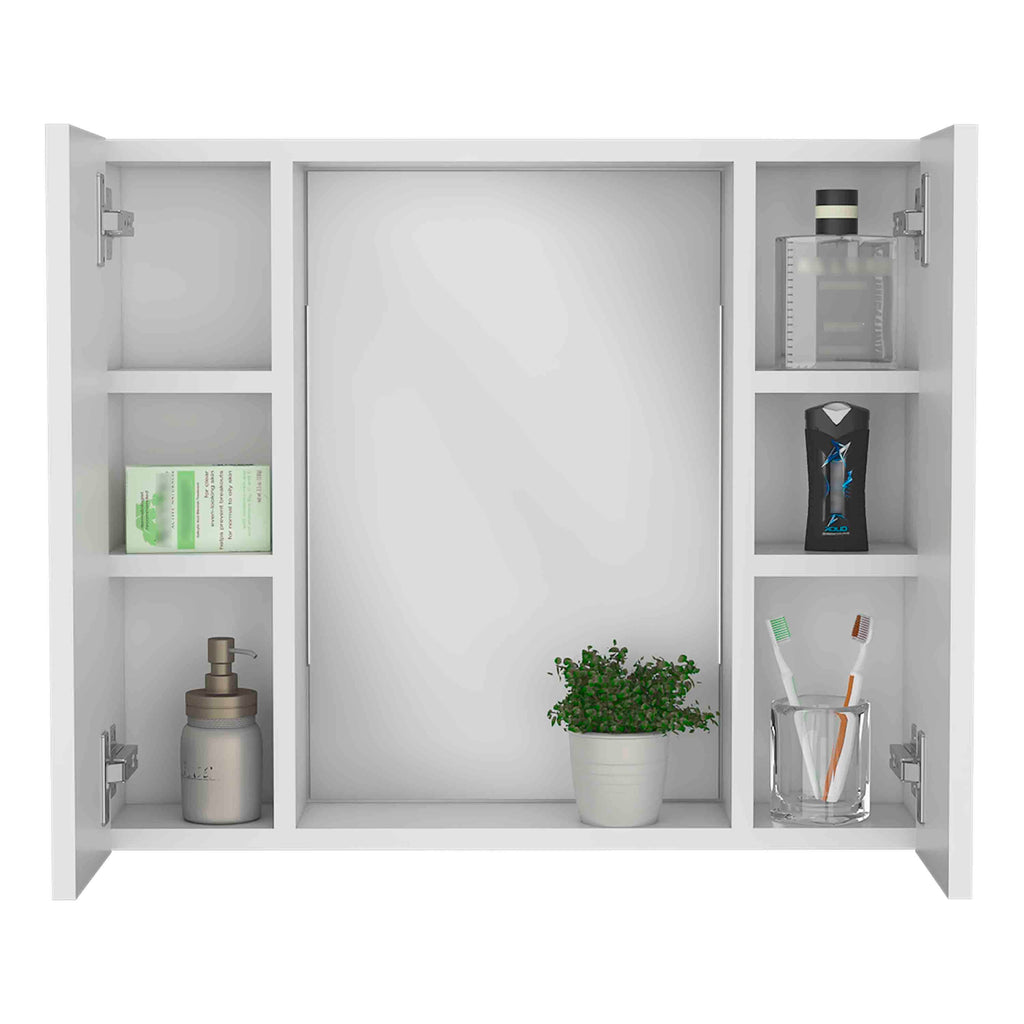 Leoglint Artemisa Medicine Cabinet, Double Door, Mirror, One External Shelf  -White