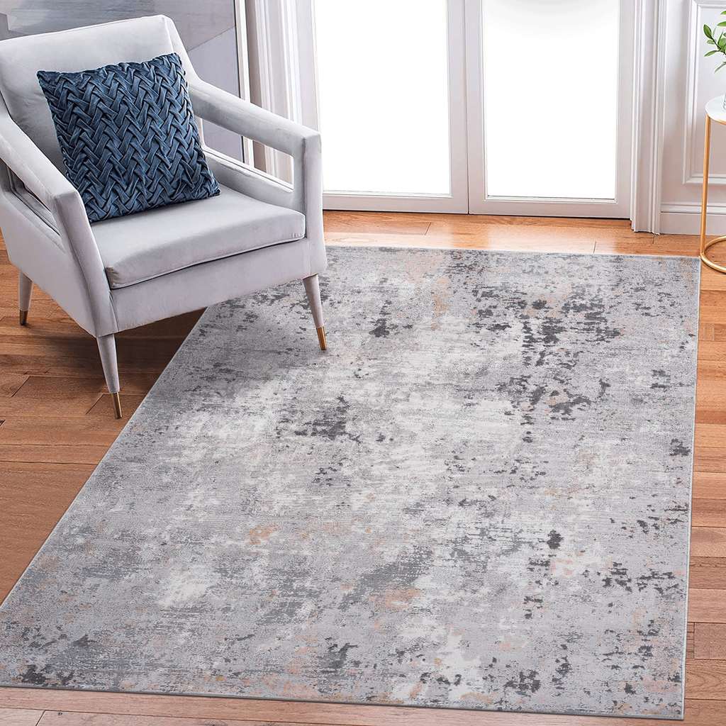 Leoglint 5X7 Grey/Multi/Abstract Non-Shedding Living Room Bedroom Dining Home Office Stylish and Stain Resistant Area Rug