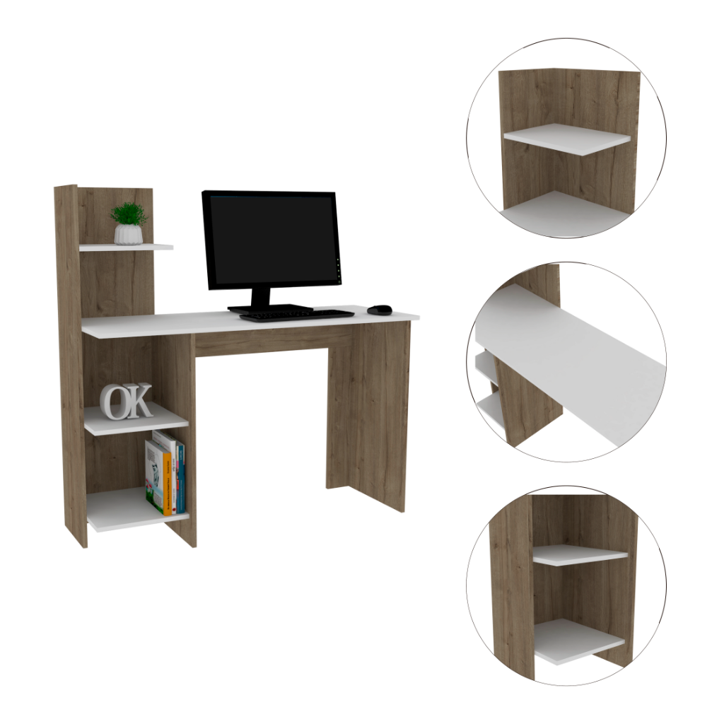 Leoglint Tecoa Writing Office Desk, Four Shelves