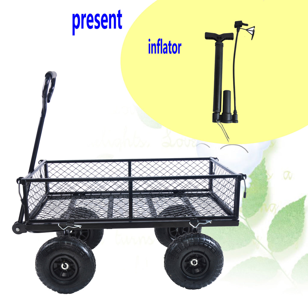 Leoglint Wagon Cart Garden cart trucks make it easier to transport firewood TC1840BKG