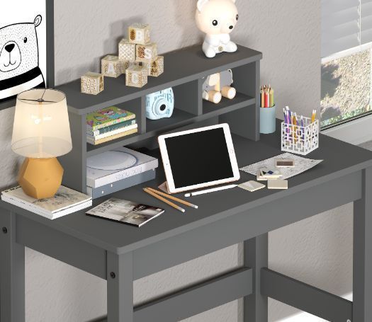 Leoglint ACME Logan Writing Office Desk, Gray Finish 92995