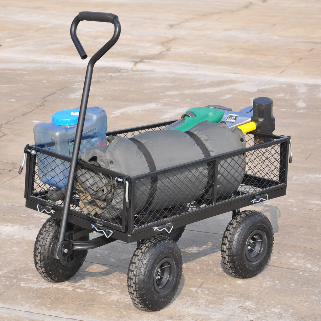 Leoglint Wagon Cart Garden cart trucks make it easier to transport firewood TC1840BKG