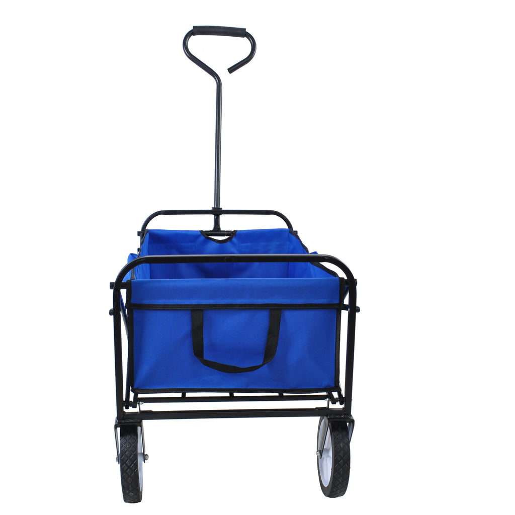 Leoglint Garden cart Folding Wagon Garden Shopping Beach Cart (blue)