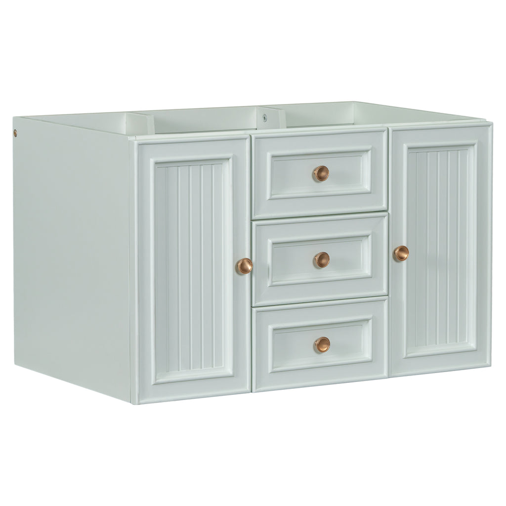 Leoglint 30" Wall Mounted Bathroom Vanity without Sink, Cabinet Base Only, Functional Drawer, Green