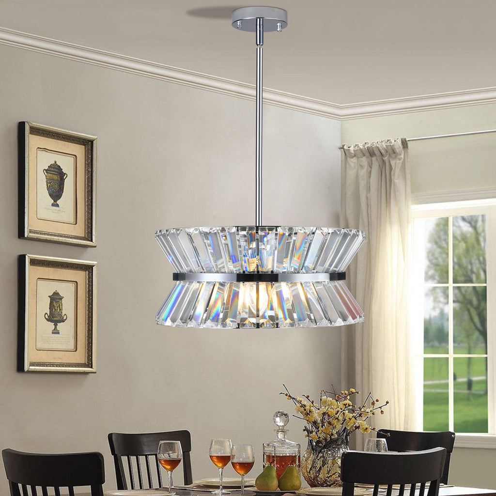 Leoglint Pendant Modern Crystal Chandelier for Living-Room Round Cristal Lamp Luxury Home Decor Light Fixture