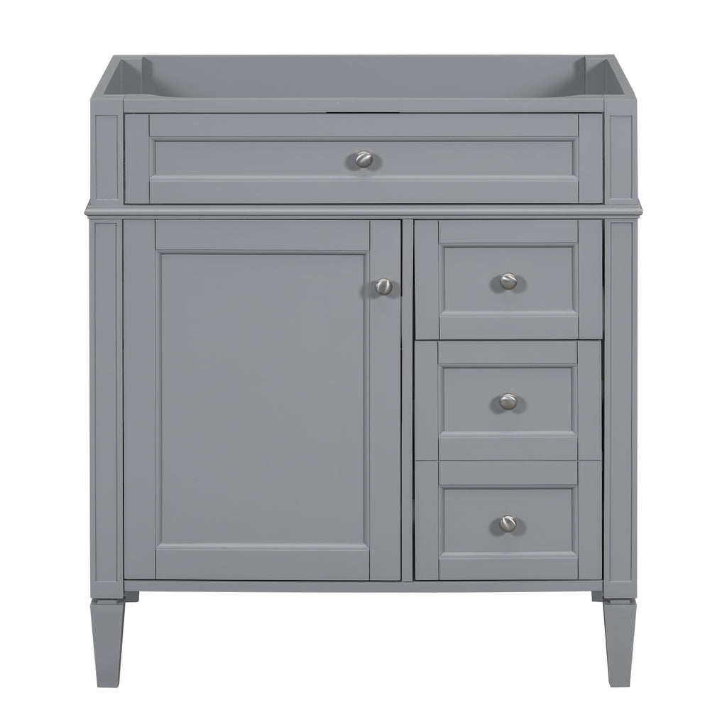 Leoglint 30'' Bathroom Vanity without Top Sink, Modern Bathroom Storage Cabinet with 2 Drawers and a Tip-out Drawer (NOT INCLUDE BASIN)