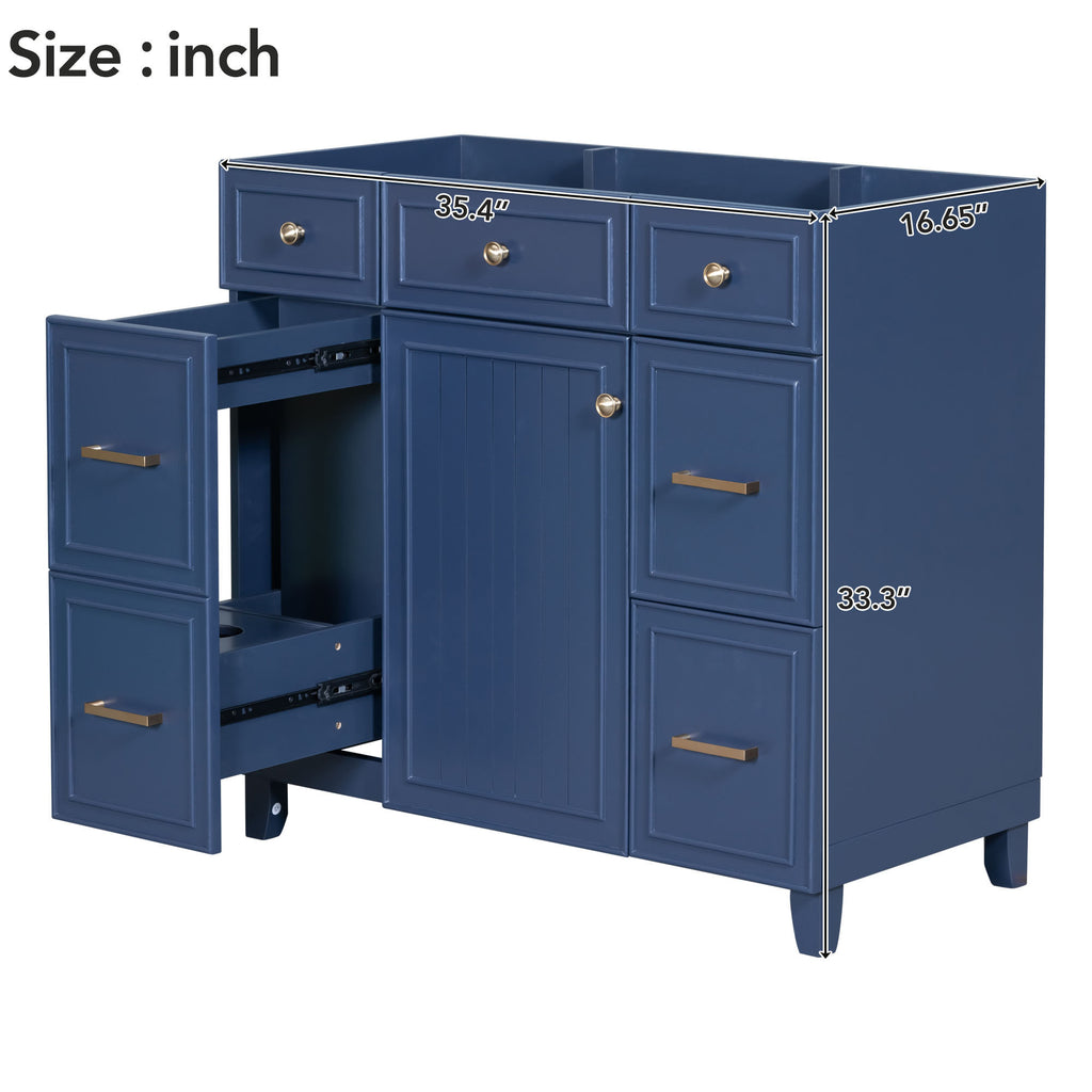 Leoglint [Cabinet Only] 36" Bathroom Vanity-Blue