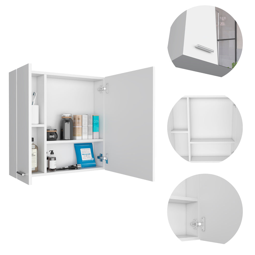 Leoglint Sines Medicine Cabinet, Four Internal Shelves, Double Door -White