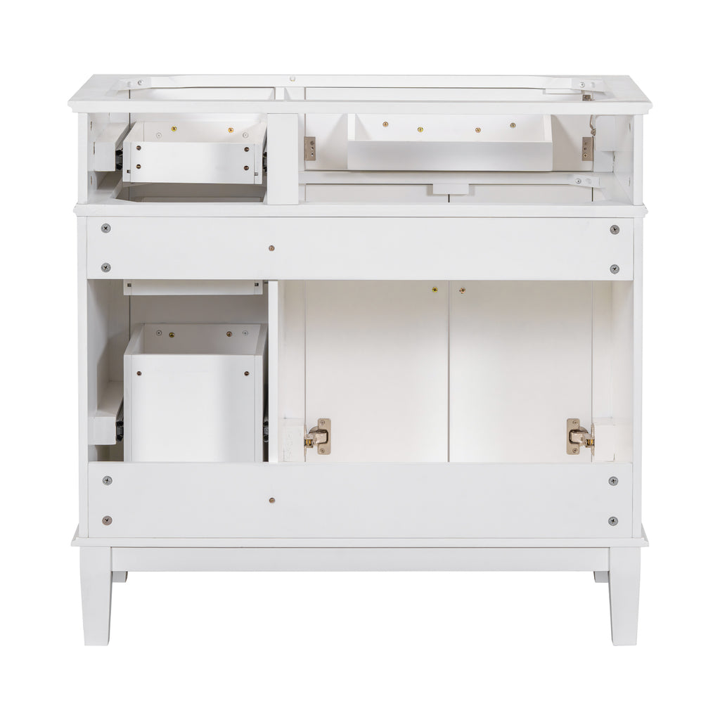 Leoglint [Cabinet Only] 36" White Modern Bathroom Vanity(Sink not included)