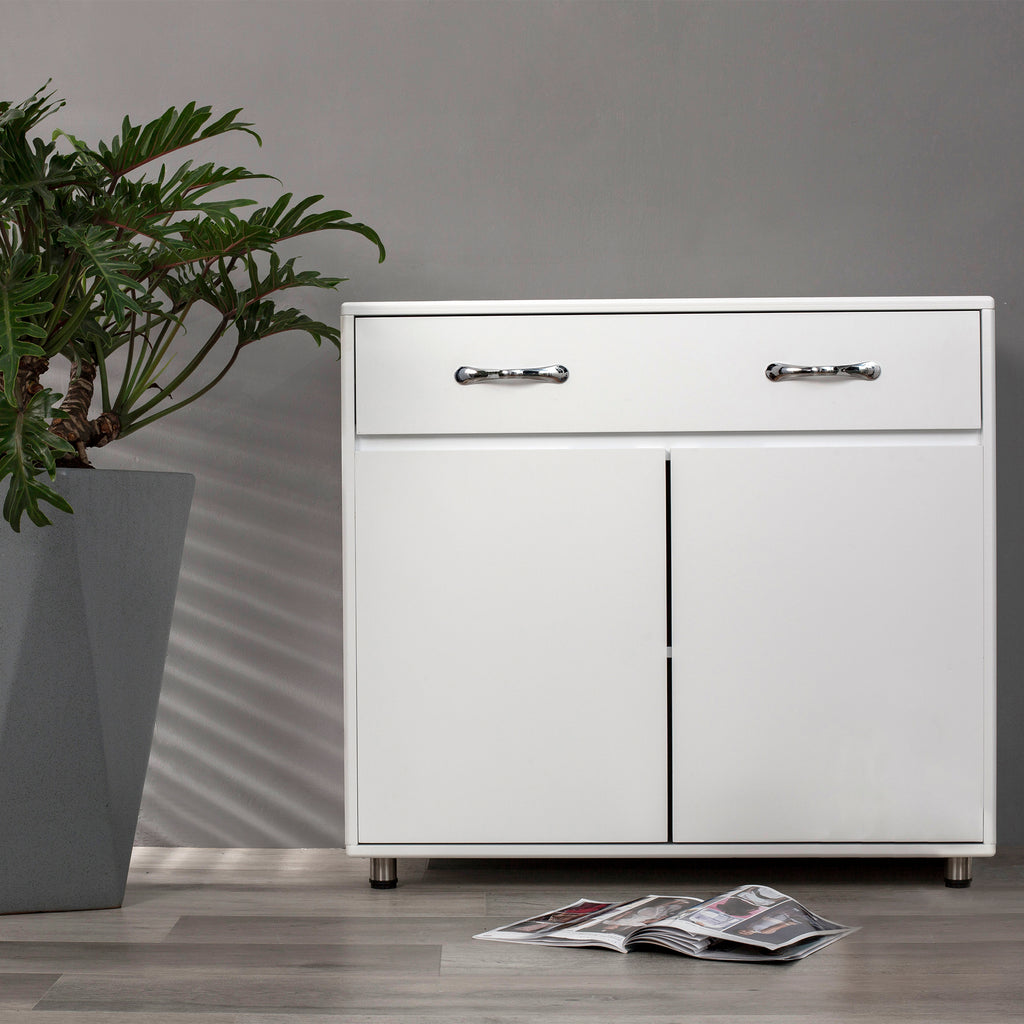 Leoglint Sideboard Two door Side Table-White