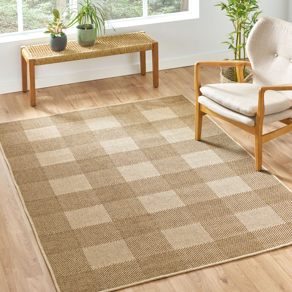 Leoglint 5'3" x 7' Indoor/Outdoor Area Rug, Natural