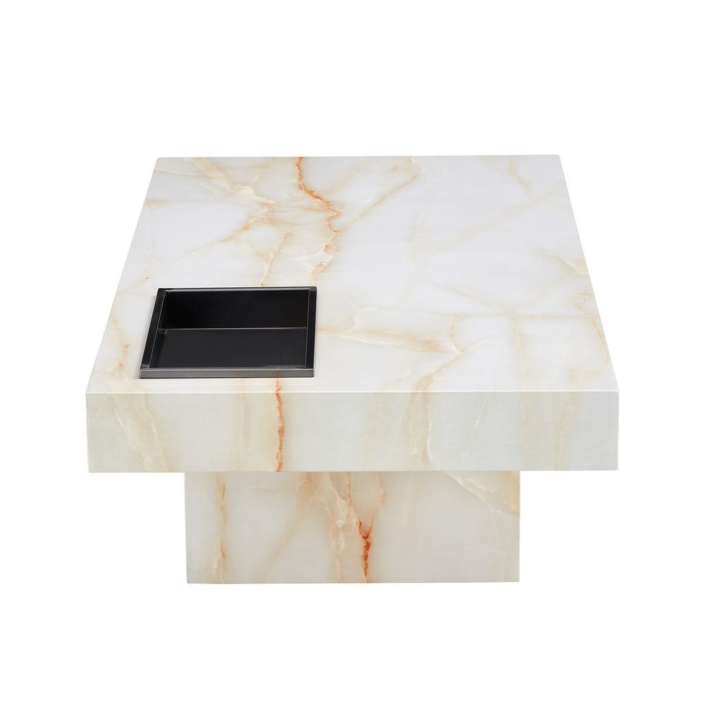 Leoglint A modern and practical coffee table with imitation marble patterns, made of MDF material. The fusion of elegance and natural fashion 47.2"* 23.6"* 12 "