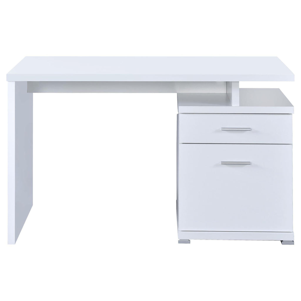 Leoglint White 2-Drawer Reversible Office Desk