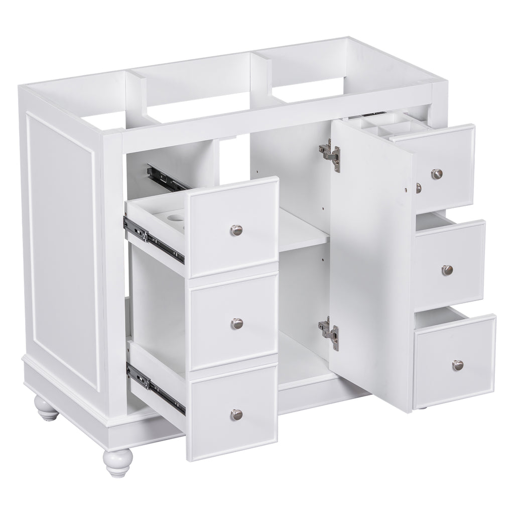 Leoglint [Cabinet Only] 36" White Bathroom vanity(Sink not included)