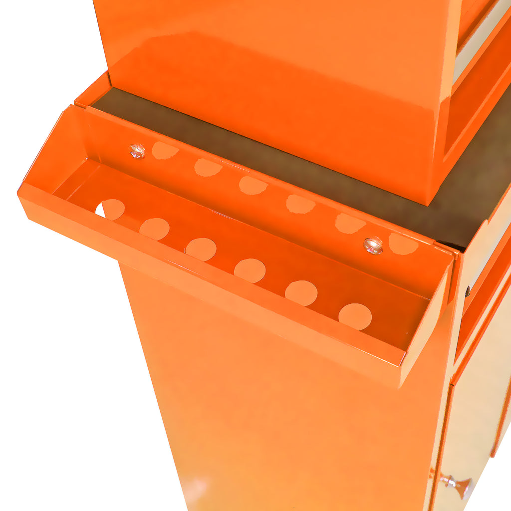 Leoglint Detachable 5 Drawer Tool Chest with Bottom Cabinet and One Adjustable Shelf--Orange