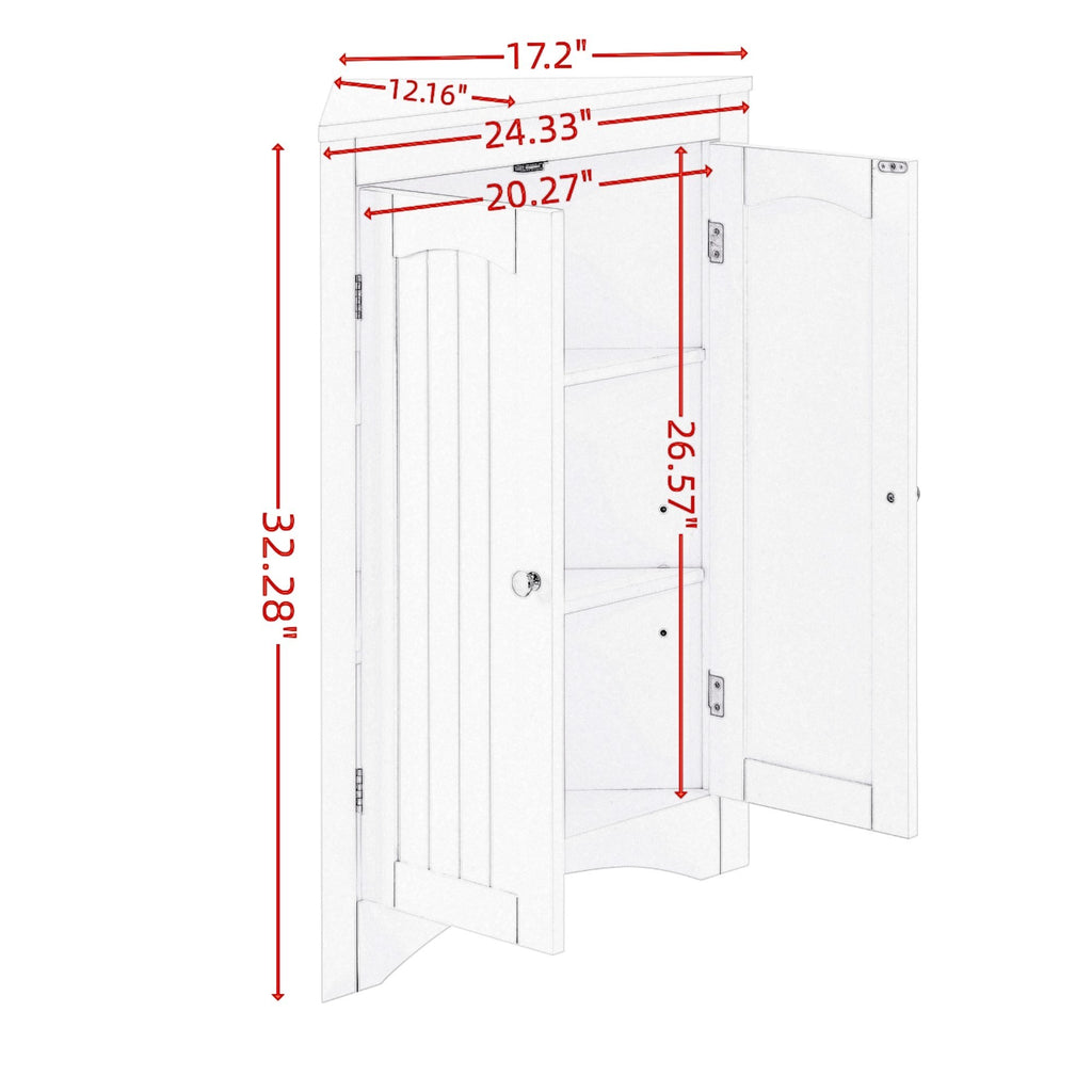 Leoglint sideboard cabinet,corner cabinet,Bathroom Floor Corner Cabinet with Doors and Shelves, Kitchen, Living Room,Free Standing Storage Cabinet for Bathroom