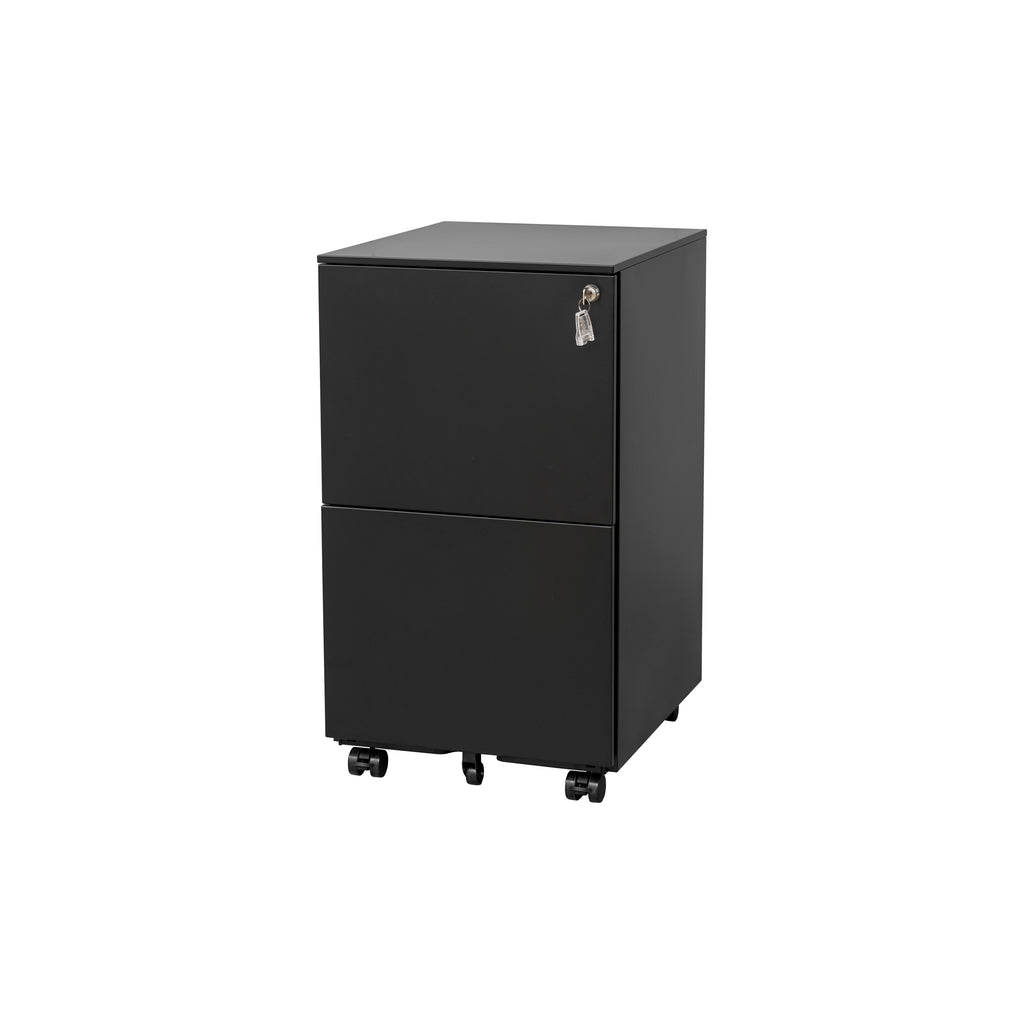 Leoglint 2 Drawer File Cabinet with Lock, Steel Mobile Filing Cabinet on Anti-tilt Wheels, Rolling Locking Office Cabinets Under Desk for Legal/Letter Size