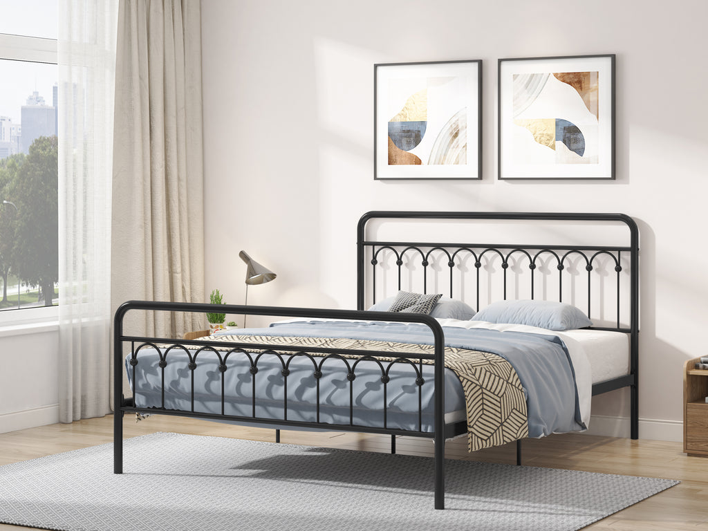 Tara Metal Bed Frame Queen, Black