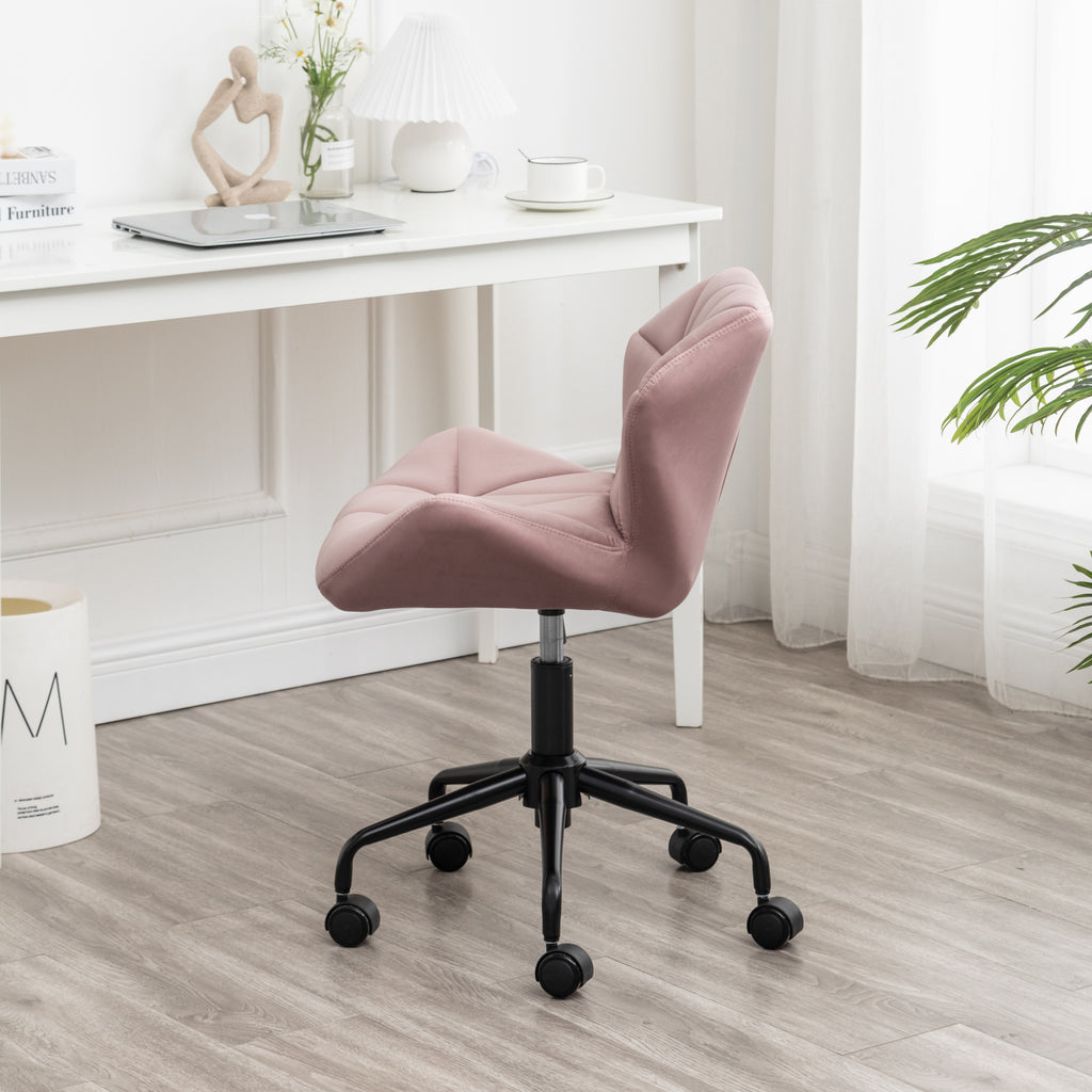 Leoglint Eldon Diamond Tufted Adjustable Swivel Office Chair, Mauve