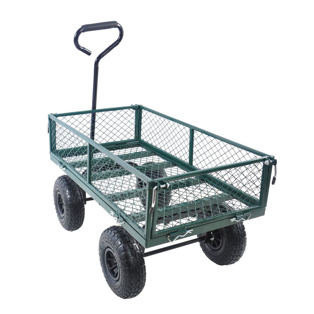 Leoglint Wagon Cart Garden cart trucks make it easier to transport firewood (green)